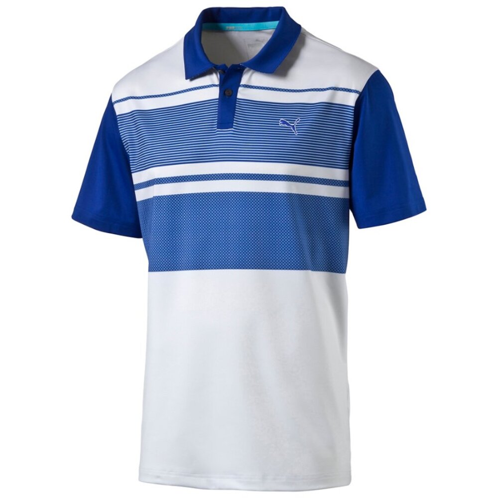 COPY - PUMA Golf Rickie Fowler Youth Jr Junior Kids PATTERN BLOCK Polo X Large …